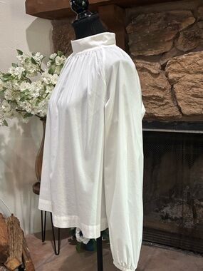 Liz Claiborne White Blouse with High Neckline